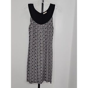 Notice Black White Geometric Floral Sleeveless Knee Length Dress S/M No Care Tag